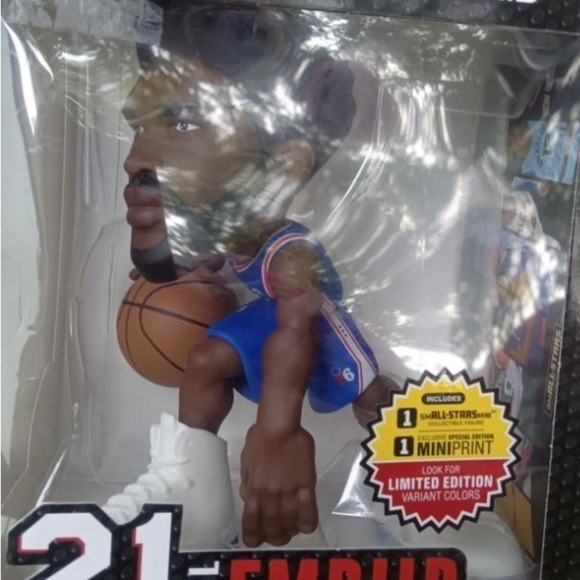 💋 New 2022 NBA SMALL-STARS Joel Embiid #21, 6" Blue Uniform Figure - Picture 5 of 6